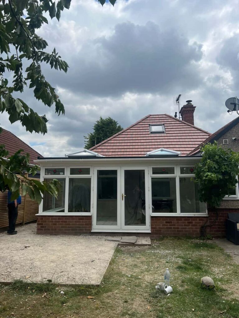 This is a photo of a hipped roof on a bungalow that has just had roof repairs carried out. Works carried out by Upper Stoke Roofing Repairs
